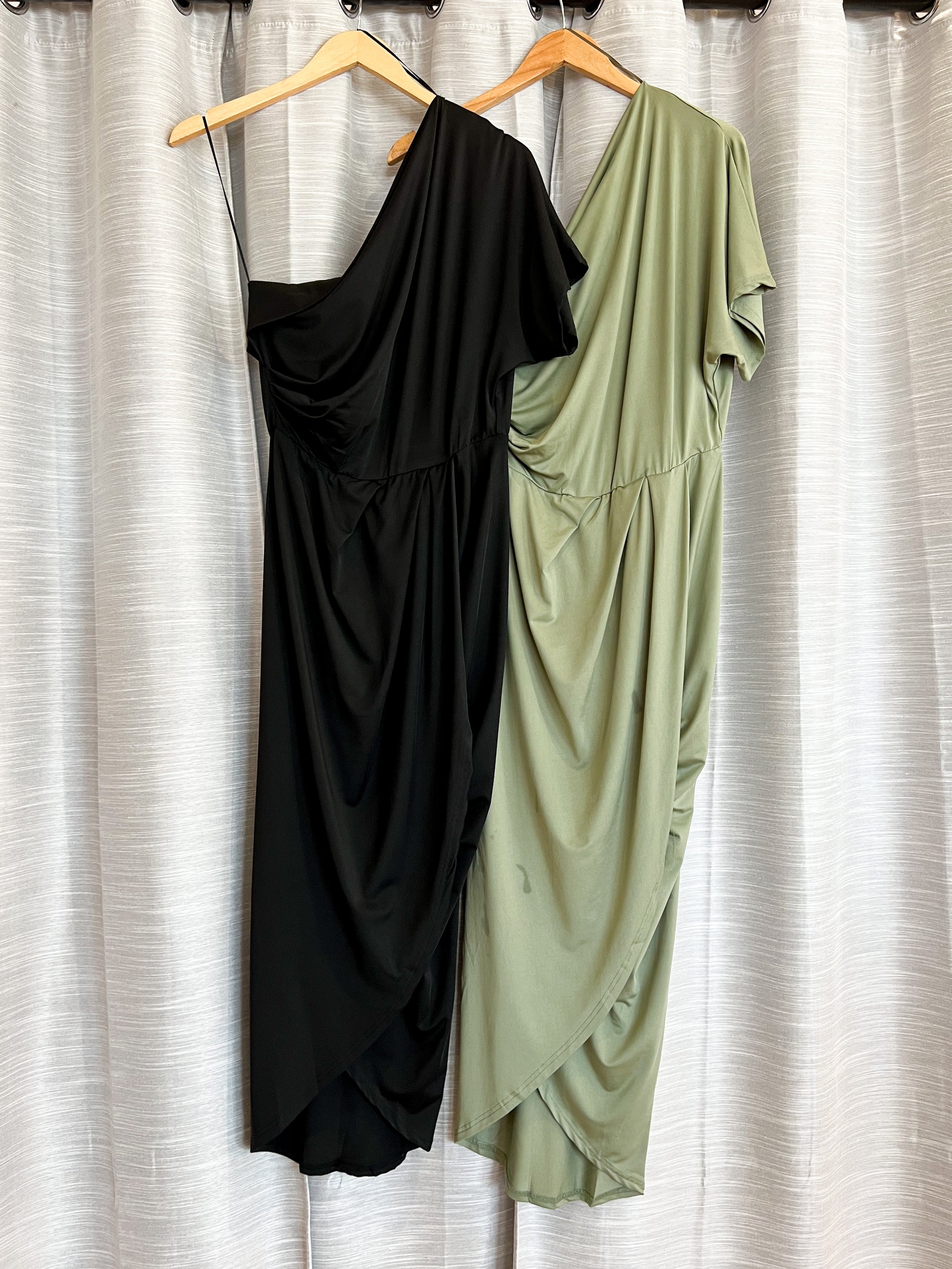 One Shoulder Venetian Dress