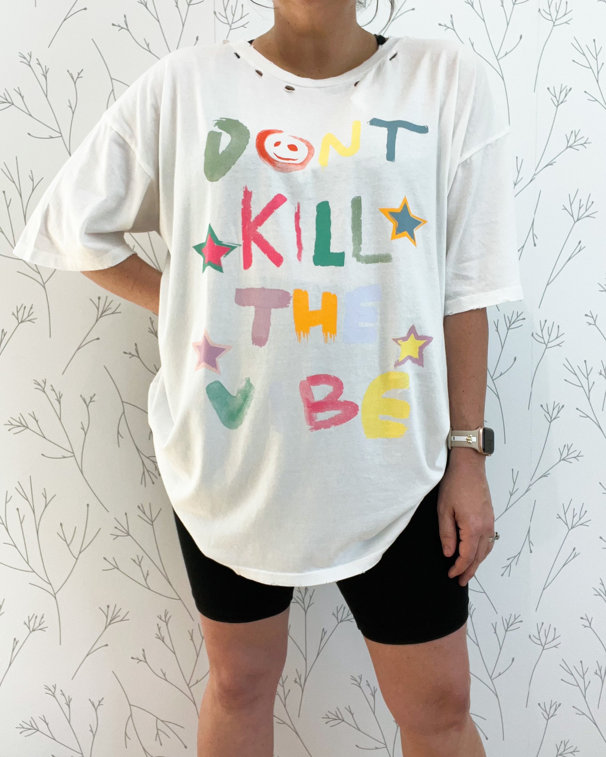 Don't Kill The Vibe Distress Graphic Tee