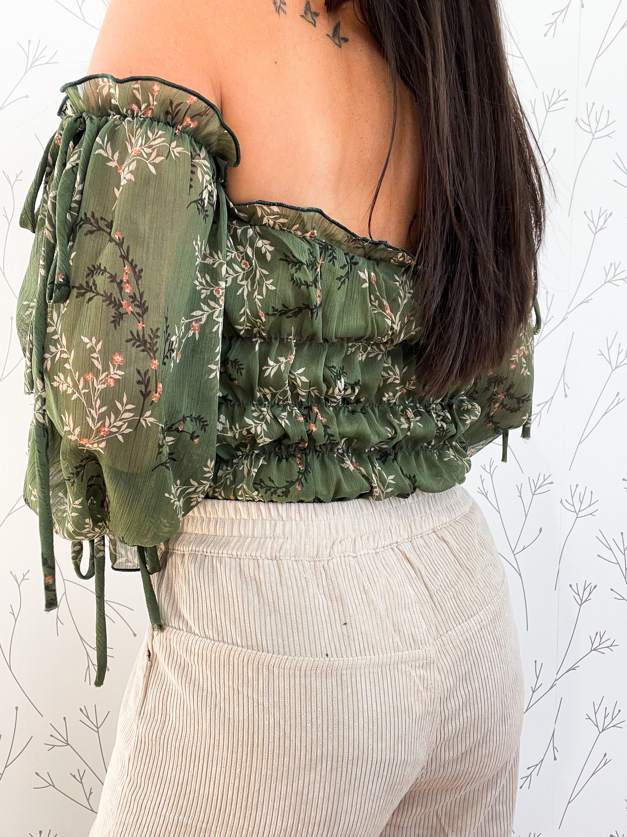 Off Shoulder Floral Bodysuit