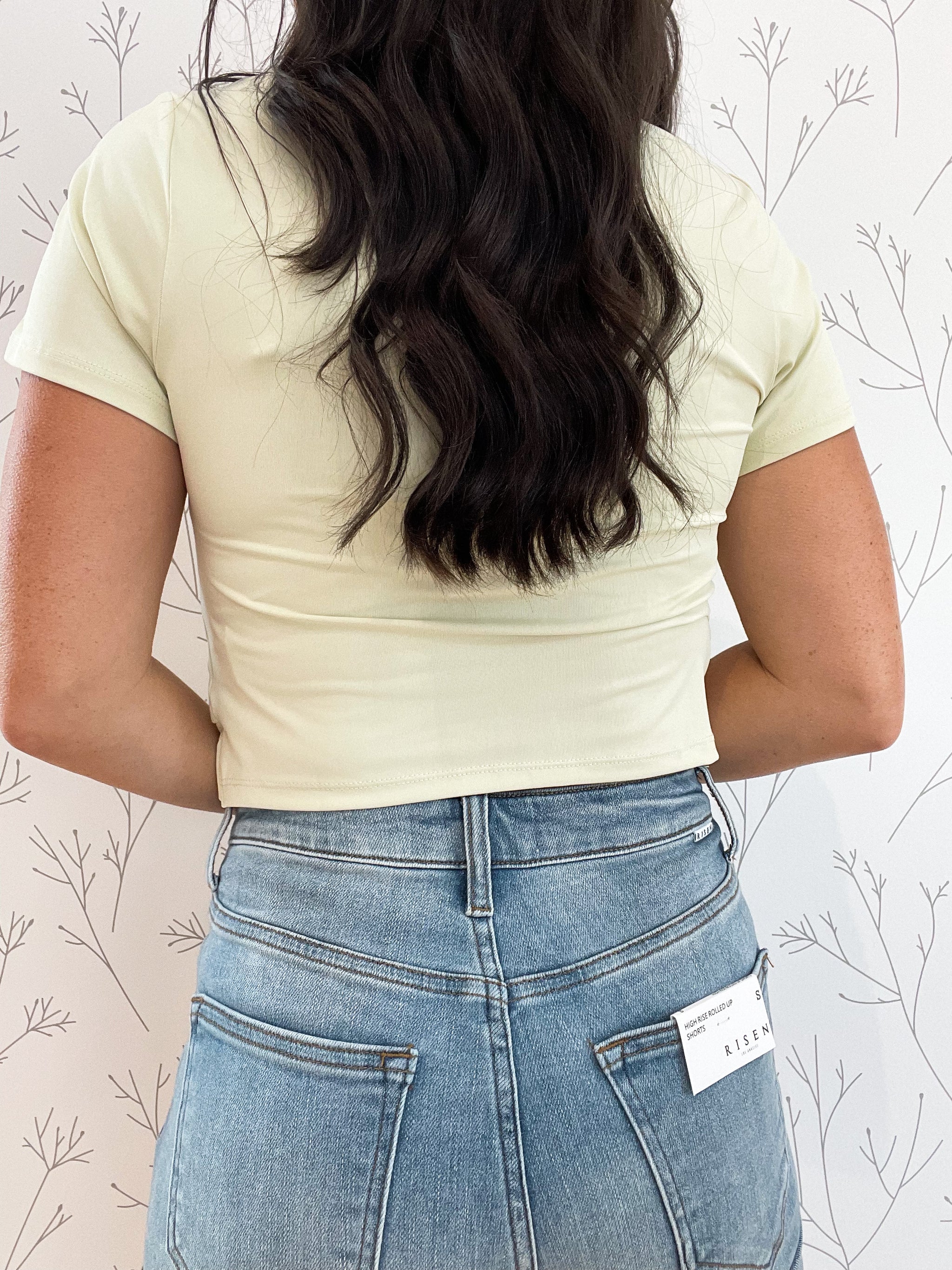 Wrap Front Round Neck Tee
