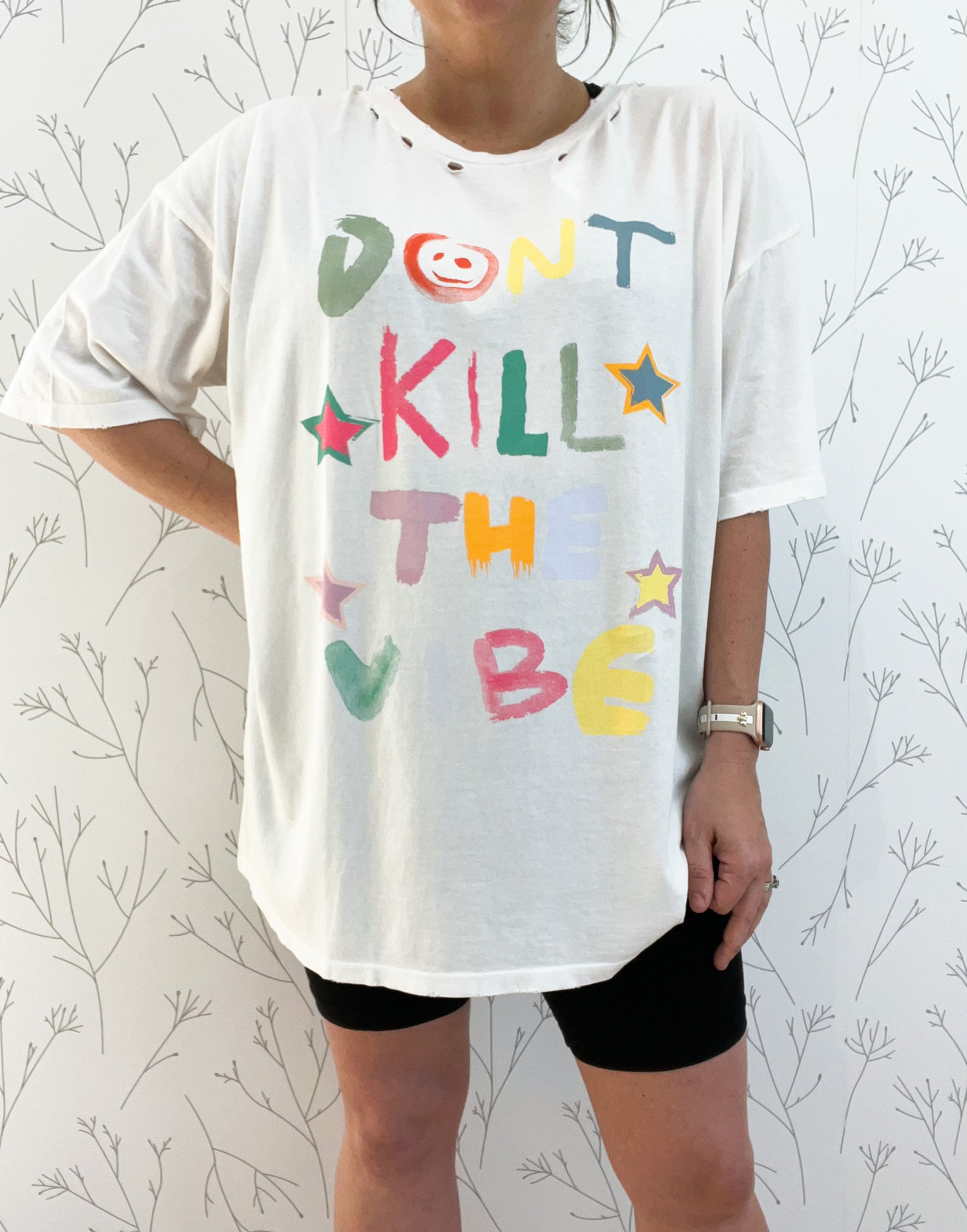 Don't Kill The Vibe Distress Graphic Tee