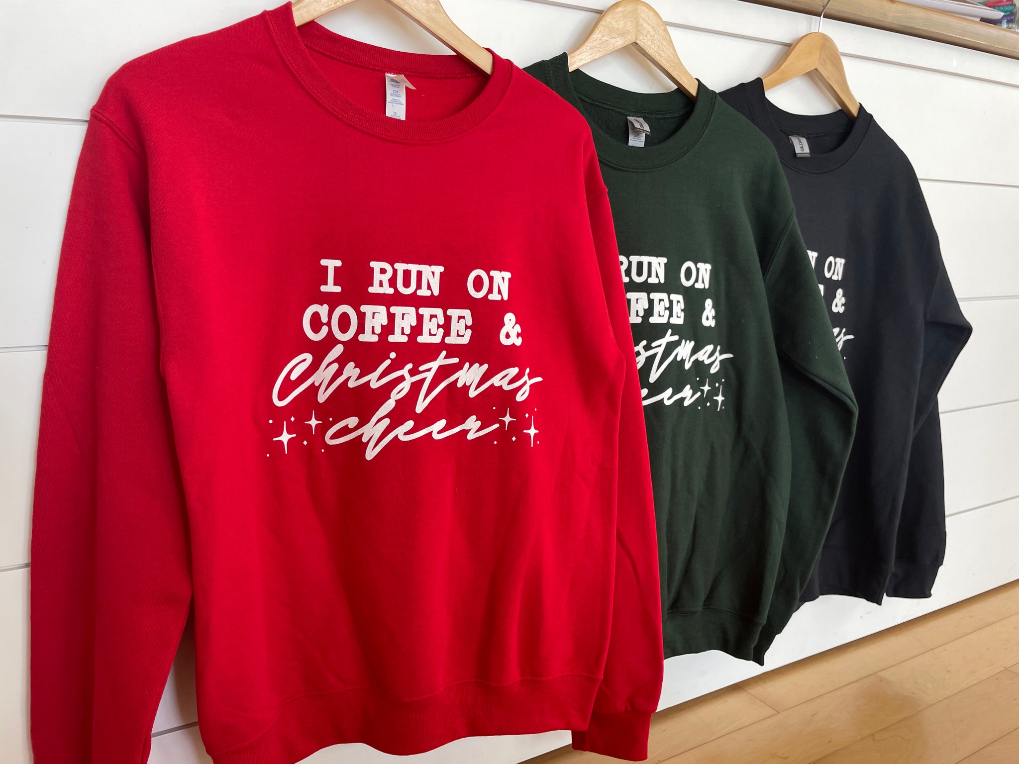 "I Run On Coffee & Christmas Cheer" Graphic Pullover
