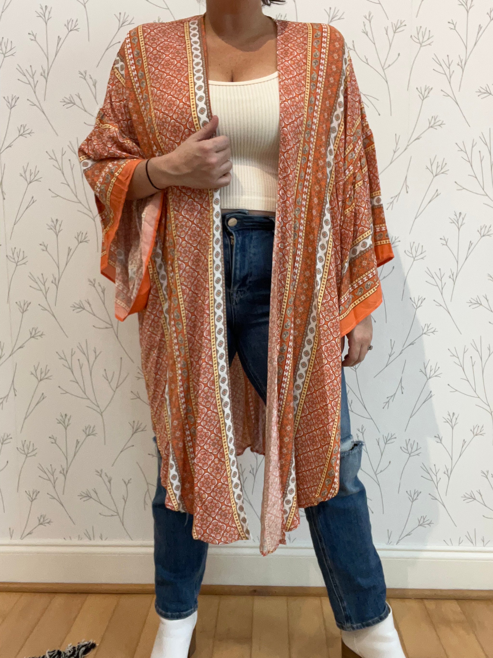 Bohemian Paisley Kimono Plus