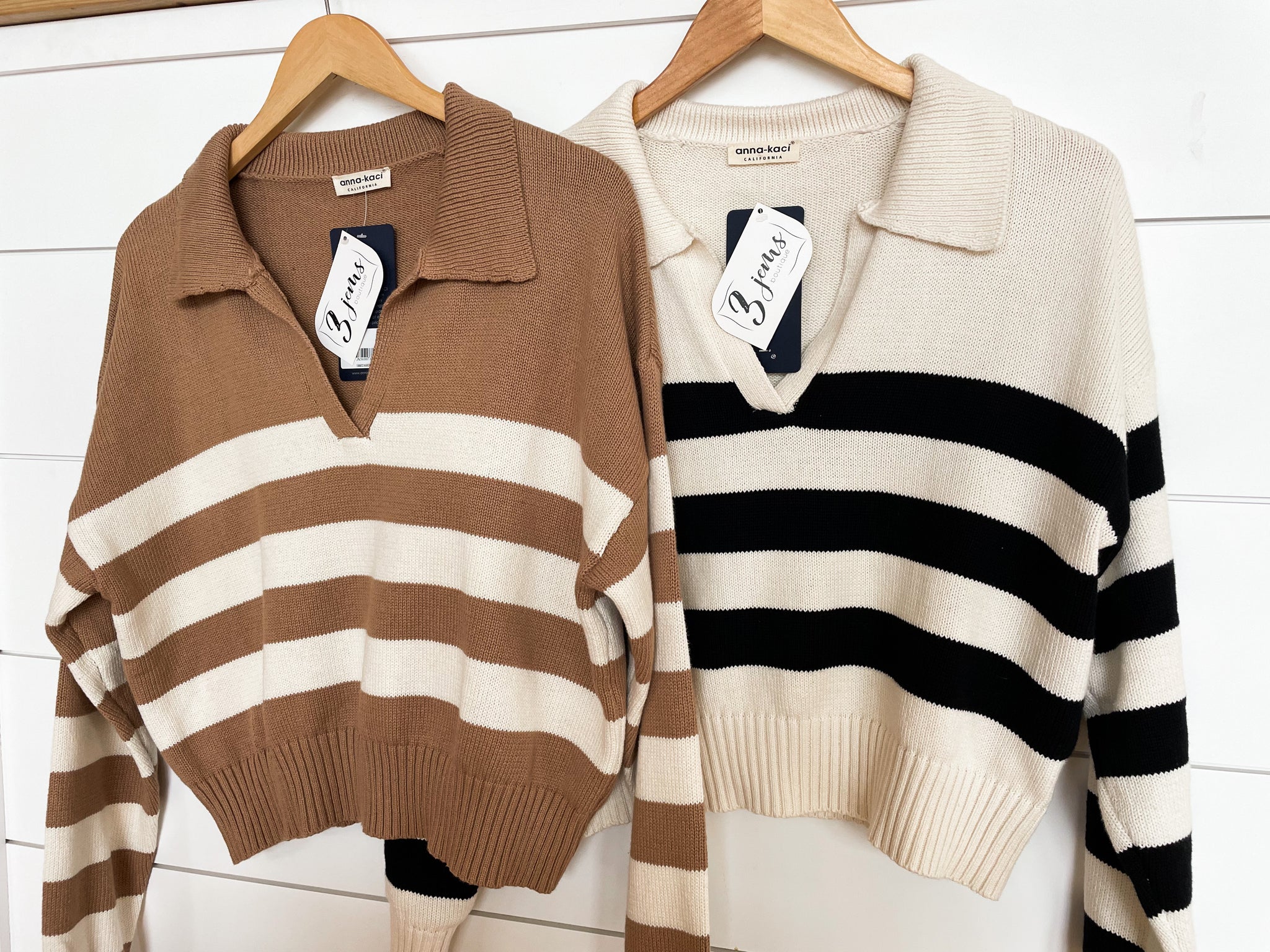 Thick Striped Collared Sweater