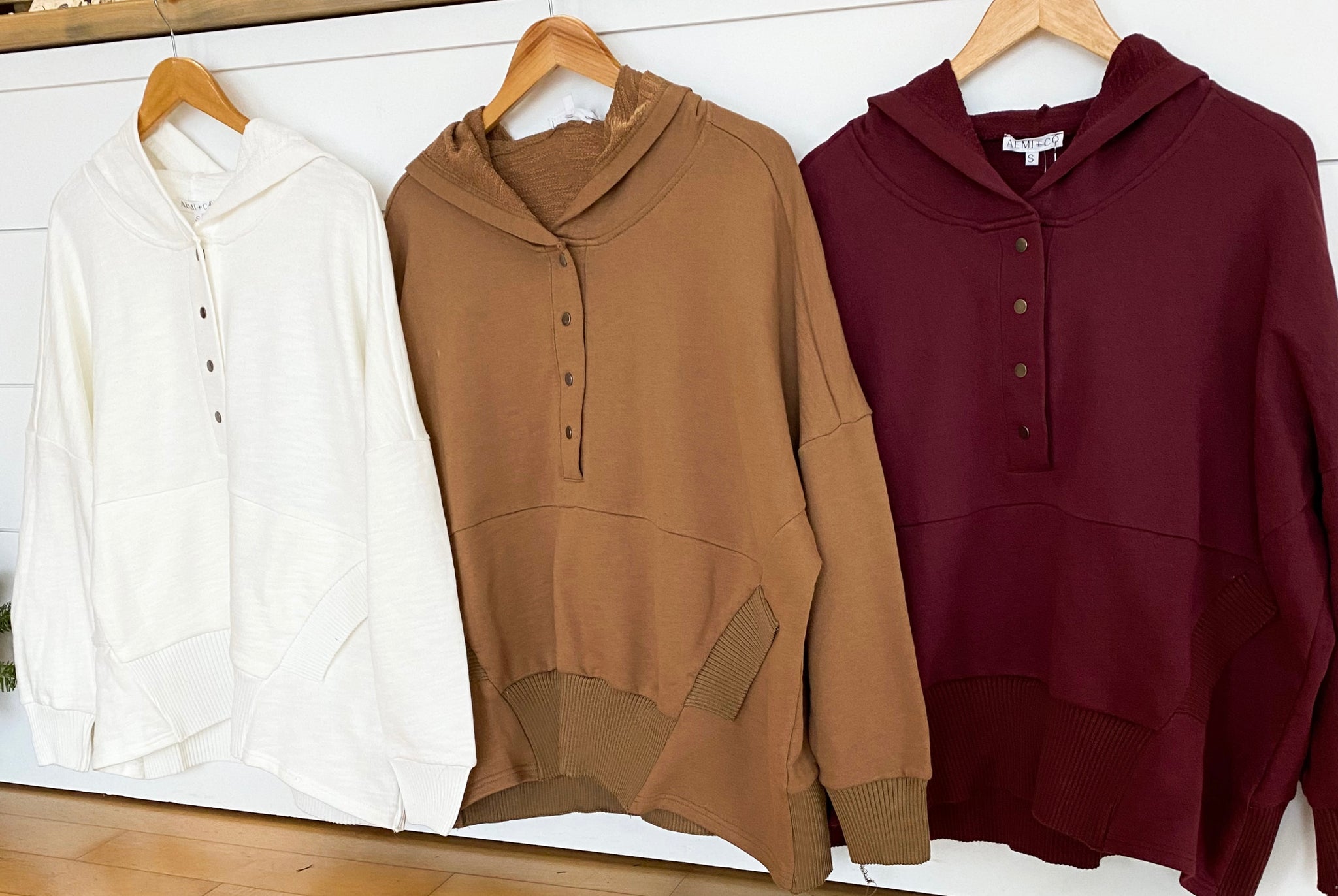 Oversized Half Button Hoodie